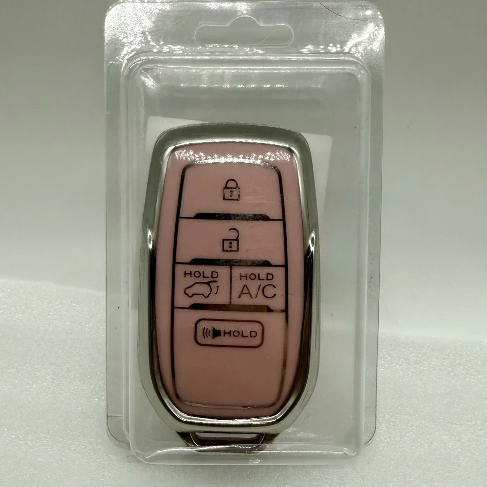 Pink‎ Key Fob Skin 5 Button for Toyota 2021 RAV4 2023 BZ4X